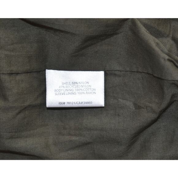 B5 Auth EILEEN FISHER Olive Green Nylon Tulip-Like Fall Jacket Coat Size M $289 - Picture 5 of 5
